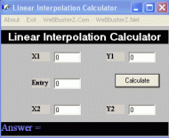 Linear Interpolation calculator screenshot